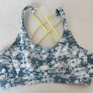 Soulcycle Tie-Dye Sports Bra with Yellow Straps